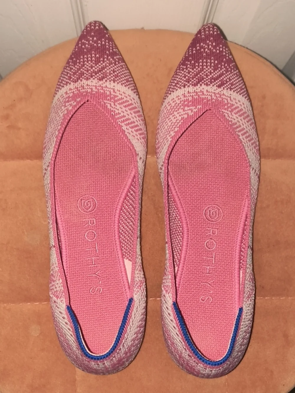 Rothy's The Point Rare Limited Edition Pink Plaid Breast Cancer Awareness Size 8